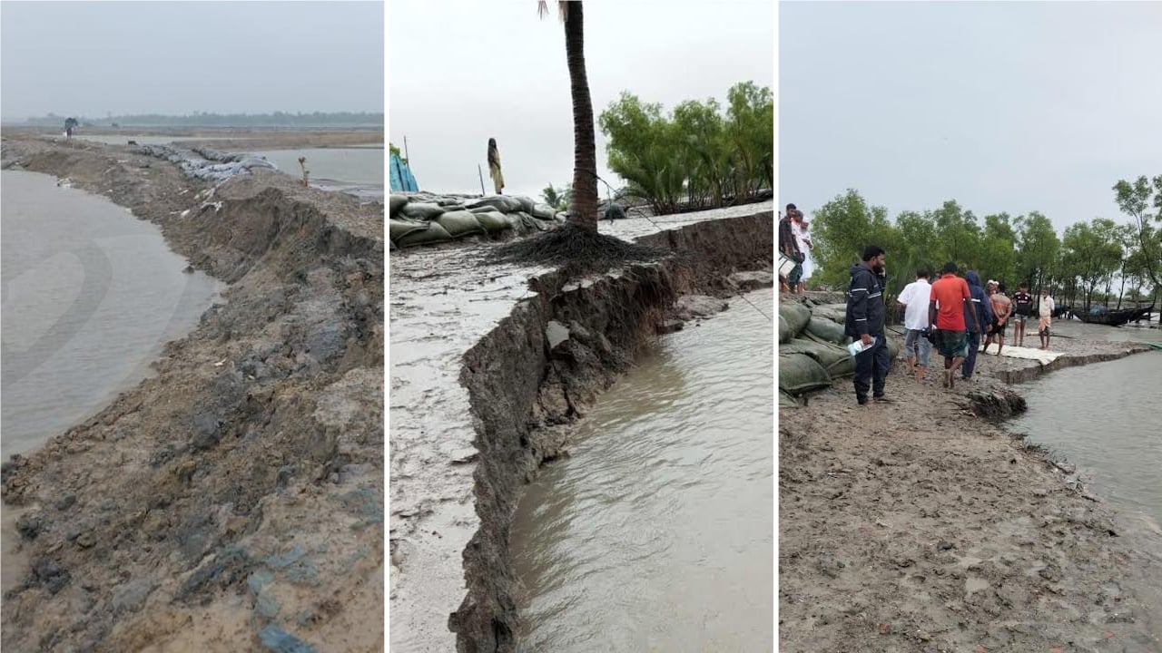 খুলনায় দিনভর বৃষ্টি, উপকূলবাসীর আতঙ্ক দুর্বল বেড়িবাঁধ